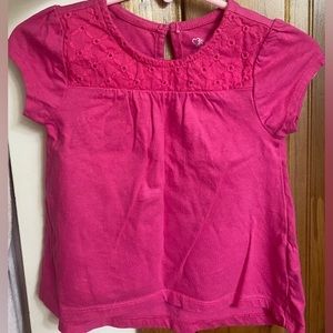 Children’s Place 100% cotton hot pink t-shirt with eyelet, size 3T.